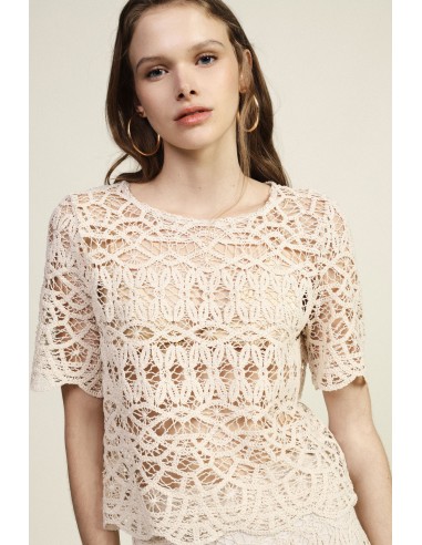 Top Traforato Con Maniche Corte E Bordo Smerlato Dixie - Vestiti Fi...