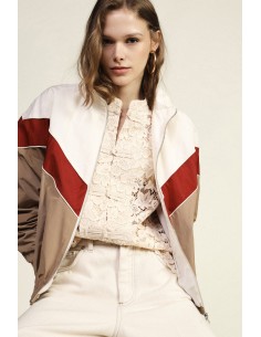 Bomber Con Zip Motivo Geometrico E Polsini Elasticizzati Dixie - Ve...