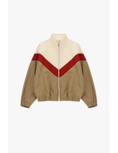 Bomber com fecho de correr motivo geométrico e punhos elásticos Dixie 2