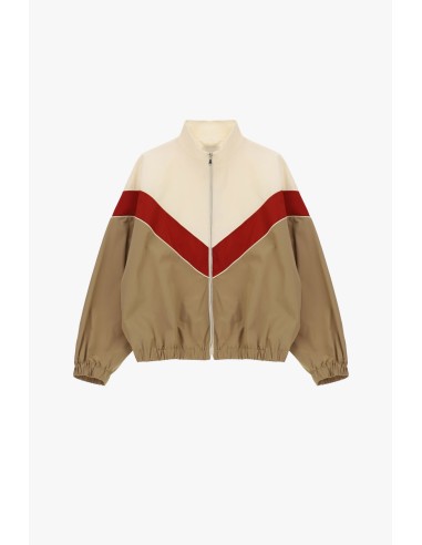 Bomber com fecho de correr motivo geométrico e punhos elásticos Dixie