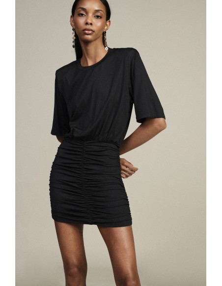 Vestido Curto com Franzidos Frontais Dixie