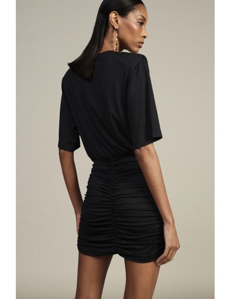 Vestido Curto com Franzidos Frontais Dixie