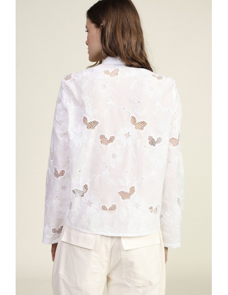 Camisa com gola à coreana e fecho com botões Dixie