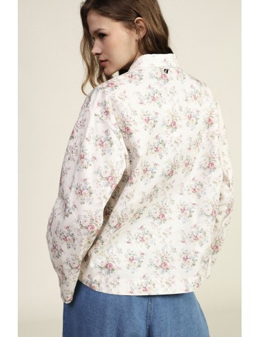 Casaco Acolchoado Estampa Floral Fecho com Laços Dixie
