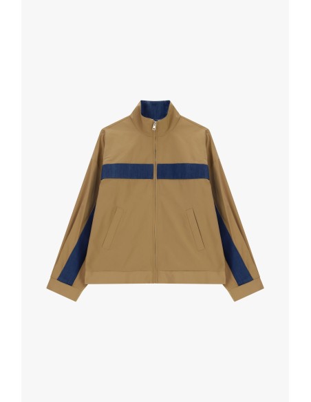 Bomber com faixa contrastante e fecho éclair Dixie