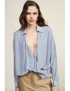 Blusa A Righe Incrociata Con Colletto Classico Dixie - Vestiti Firm...