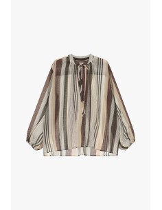 Blusa ampla às riscas com mangas compridas Dixie 2