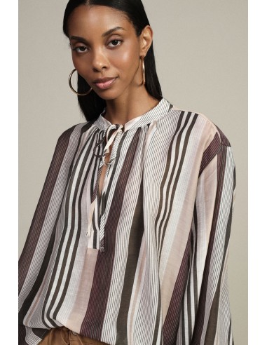 Blusa ampla às riscas com mangas compridas Dixie