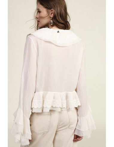 Blusa Curta Com Folhos E Mangas Amplas Dixie