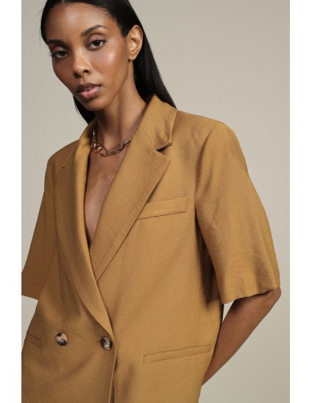 Blazer de abotoamento duplo com mangas curtas e bolsos Dixie