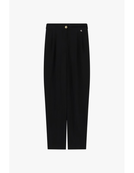 Calças Palazzo Cropped com Pinças Dixie