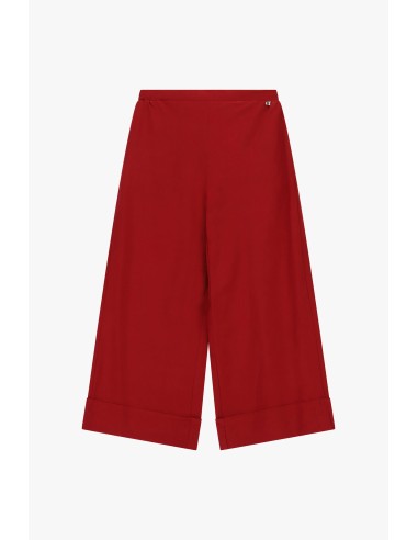 Calças Palazzo Cropped com Maxi Barra Virada Dixie