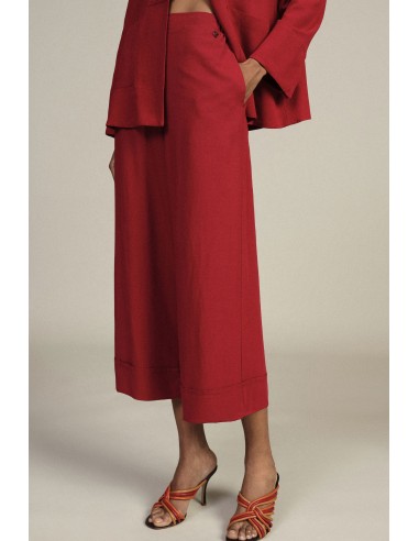 Calças Palazzo Cropped com Maxi Dobra Dixie