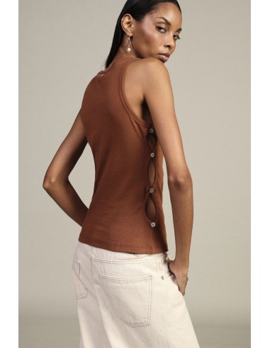 Top Smanicato Con Bottoni Laterali Sagomati Dixie - Vestiti Firmati...