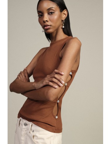 Top Smanicato Con Bottoni Laterali Sagomati Dixie - Vestiti Firmati...