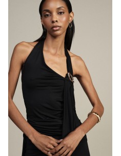 Top Assimétrico com Detalhe de Broche Dourado Dixie 2