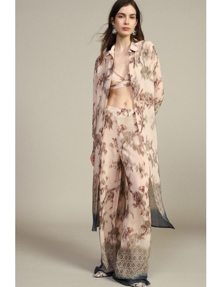 Abito Lungo Stampa Floreale Con Bottoni Frontali Dixie - Vestiti Fi...