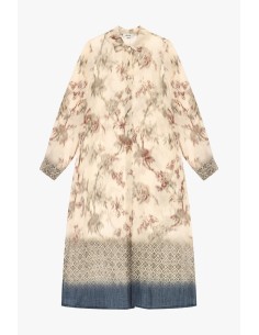 Abito Lungo Stampa Floreale Con Bottoni Frontali Dixie - Vestiti Fi... 2