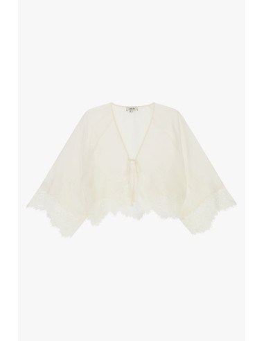 Blusa Corta Con Maniche Ampie E Orlo In Pizzo Dixie - Vestiti Firma...