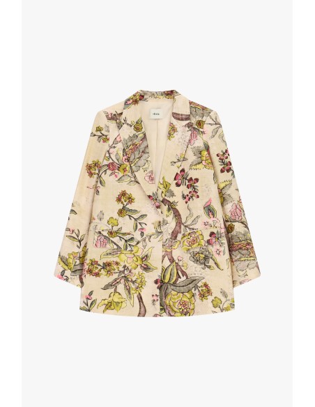 Blazer com padrão floral, de abotoamento simples, com bolsos Dixie