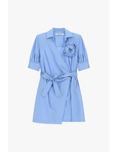 Abito Corto Incrociato Con Cintura E Fiore Please - Vestiti Firmati...