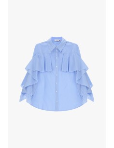 Camicia A Righe Con Balze E Maniche Ampie Please - Vestiti Firmati ... 2