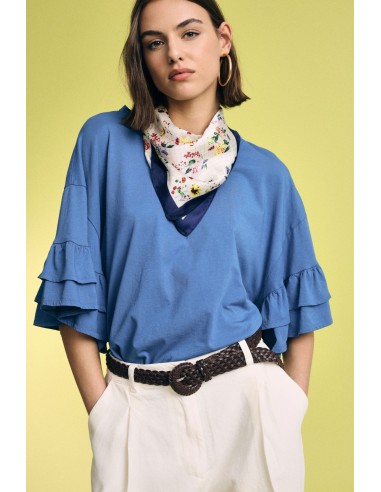 Top Con Maniche Corte A Balze E Linea Dritta Please - Vestiti Firma...