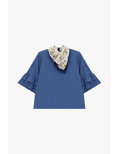 Top Con Maniche Corte A Balze E Linea Dritta Please - Vestiti Firma...