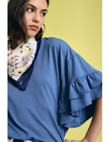 Top Con Maniche Corte A Balze E Linea Dritta Please - Vestiti Firma...