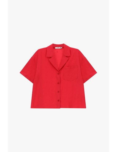 Camisa boxy curta com bolso no peito por favor