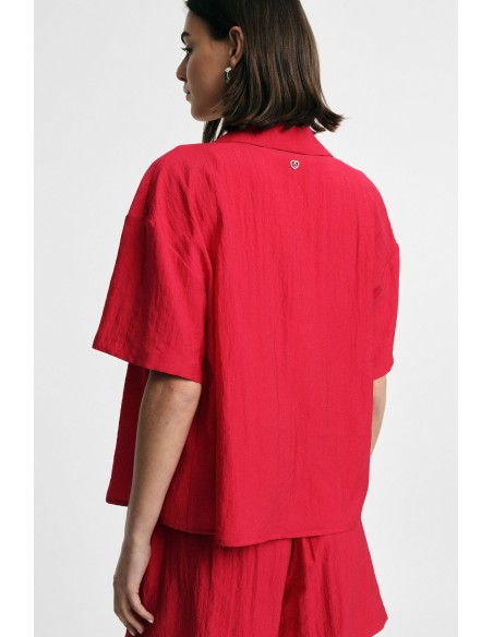 Camisa boxy curta com bolso no peito Please