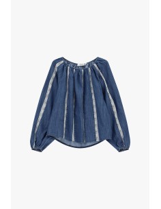 Blusa Ampia Con Inserti A Righe E Maniche Lunghe Please - Vestiti F... 2