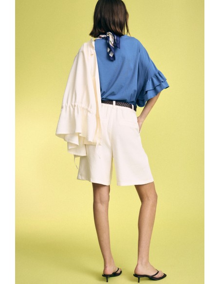 Shorts Regular-Fit com Pences e Bolsos Laterais Please