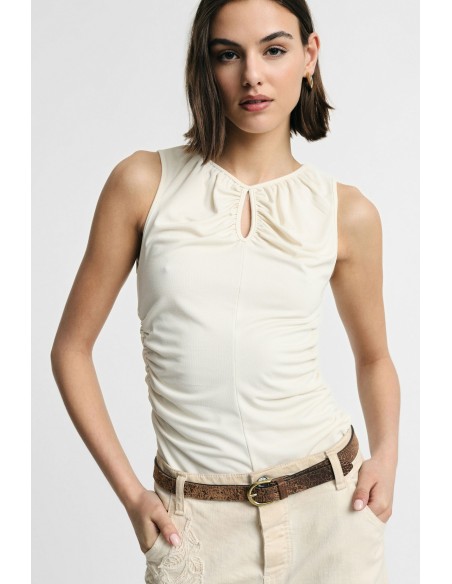 Top Senza Maniche Con Arricciature Laterali Please - Vestiti Firmat...