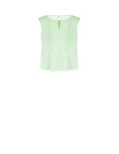 Blusa Quadrada Transparente em Tule às Bolinhas com Folhos Rinascimento 2