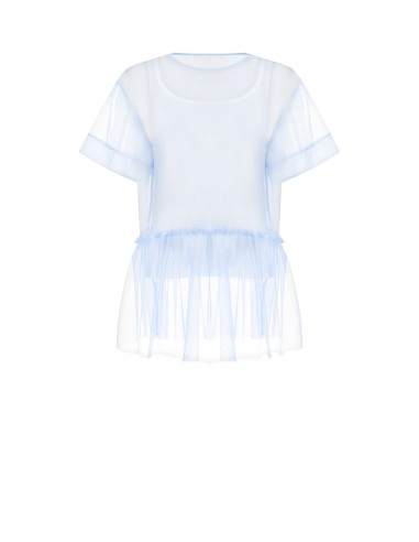 Top amplo em tule com volante e com camisola de alças coordenada incluída Rinascimento