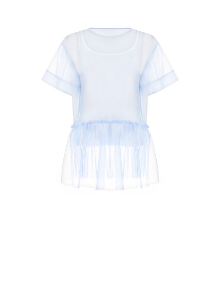 Top amplo em tule com volante e com camisola de alças coordenada incluída Rinascimento