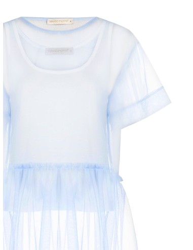 Top amplo em tule com folho e com top de alças coordenado incluído Rinascimento