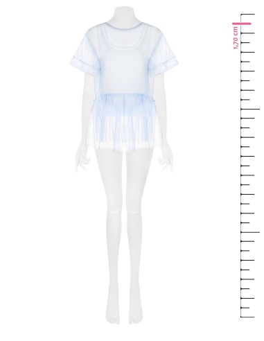 Top amplo em tule com folho e com regata coordenada incluída Rinascimento