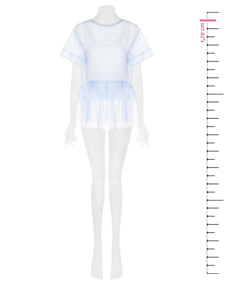 Top amplo em tule com folho e com regata coordenada incluída Rinascimento