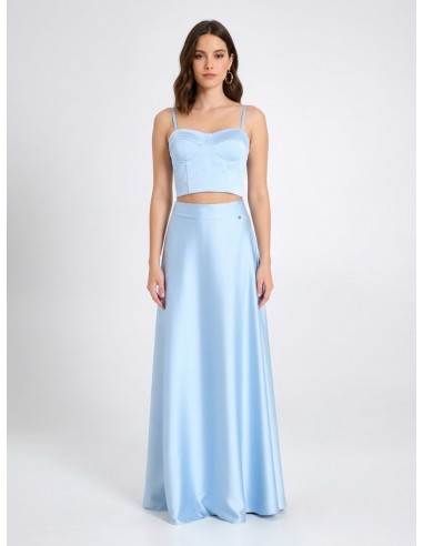 Crop top corset em cetim com copas Rinascimento