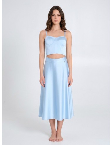 Crop Top Corset em cetim com copas Rinascimento