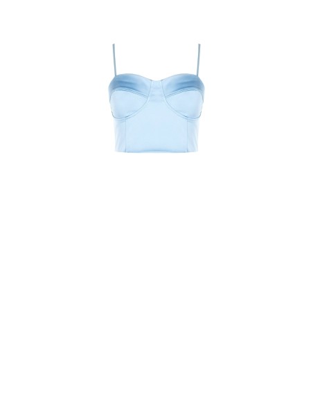 Top corset curto em cetim com copas Rinascimento