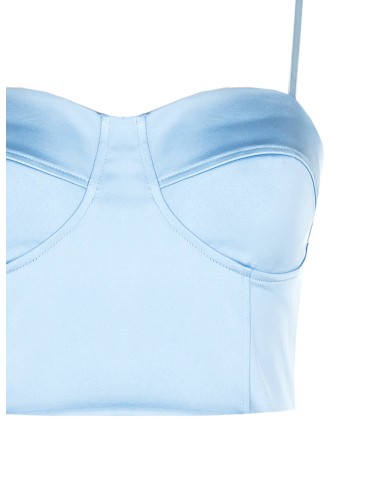 Top curto corpete em cetim com copas Rinascimento