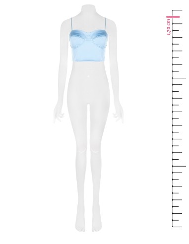 Crop top corpete em raso com copas Rinascimento