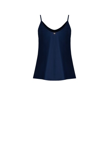 Top cinturado fluido em cetim Rinascimento