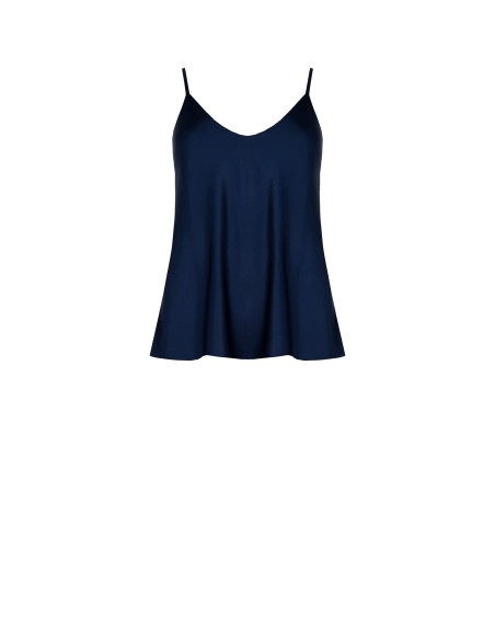 Top cintado fluido em cetim Rinascimento