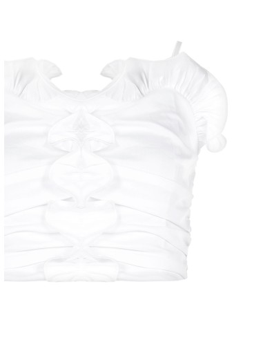 Top Corpete Franzido Com Folhos Em Mistura De Algodão Rinascimento