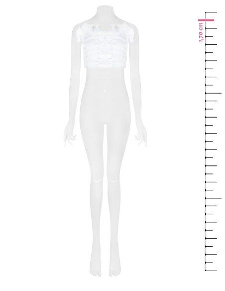 Top corpete franzido com folhos em mistura de algodão Rinascimento