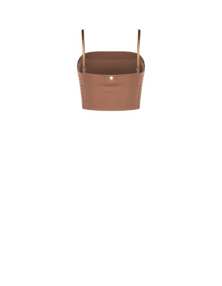 Top bustier em algodão misto com laterais elásticas Rinascimento